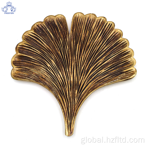 China Antique gold leaf shaped Resin TrayJewelry Dish Supplier